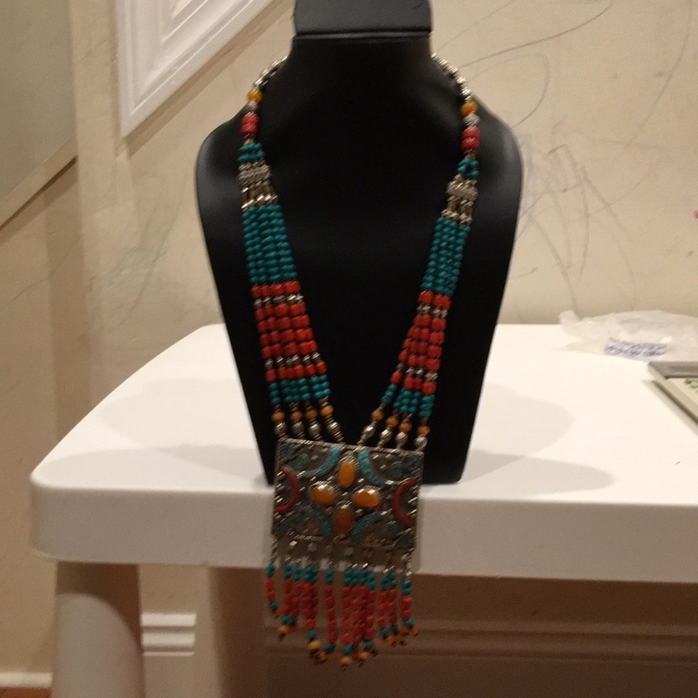 Antique look rare unique handmade Nepali necklace